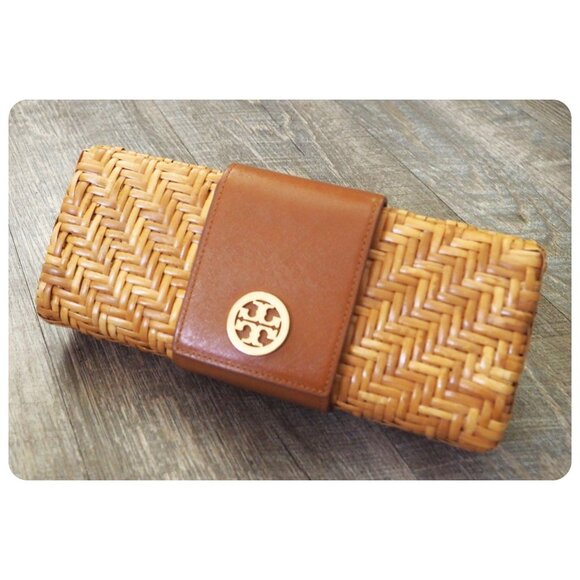 Tory Birch Rattan Wicker Clutch - Picture 1 of 8